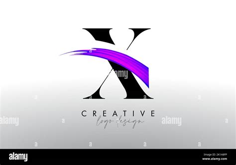 Brush Letter X Logo Design With Creative Artistic Paint Brush Stroke