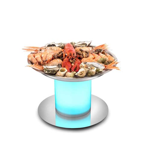 Plateau inox fruits de mer Ø 36 cm avec élément de centrage Stellinox