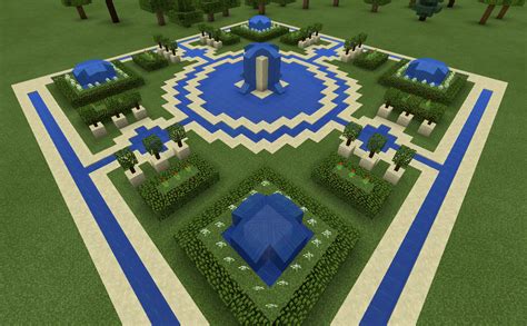 Minecraft Flower Garden With Fountain Seed - Dengan Santai