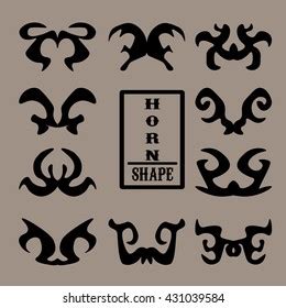 Set Black Animal Horn Shapes Stock Vector (Royalty Free) 431039584 ...