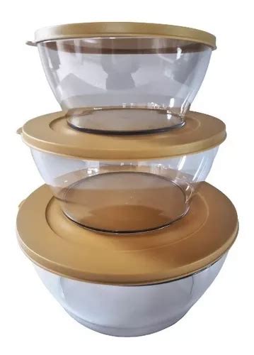 Tupperware Tigelas Clear 3 Peças Policarbonato Transparente