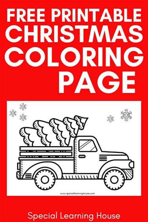 Christmas Truck Coloring Page - Special Learning House