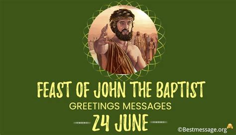 Feast of John the Baptist Greetings Messages, Wishes