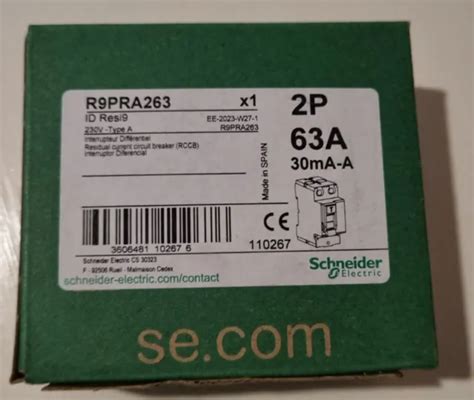 SCHNEIDER RESI9 XP Interrupteur différentiel 63A 30mA type A 230V