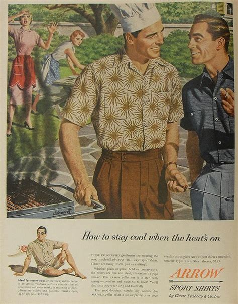 1950s Vintage Advertisement ARROW SHIRTS MEN FASHION ILLUSTRATION