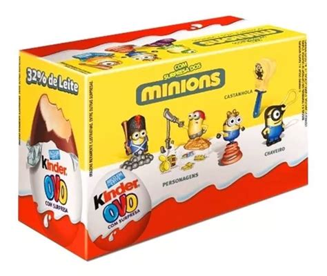 Chocolate Kinder Ovo Minions Brinquedos 20g C 12un Ferrero Frete grátis