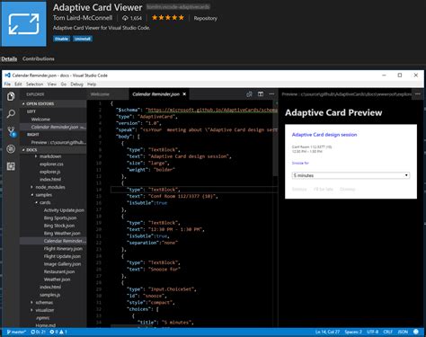 Adaptive-Cards-designer-in-Visual-Studio-Code • Tomasz Poszytek ...