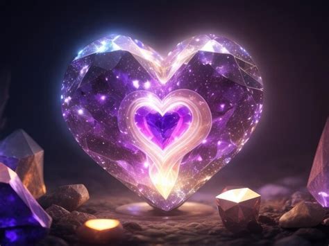 Premium Photo A Glowing Crystal In Heart Shape