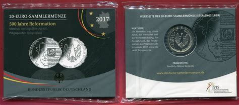 Bundesrepublik Deutschland 20 Euro Silbermünze 2017 A 500 Jahre