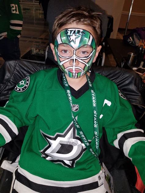 Dallas Stars Hockey Mask Face Painting Halloween Kids Face Paint