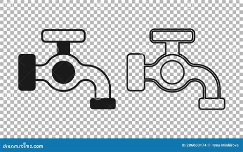 Icono Del Grifo De Agua Negra Aislado En Fondo Transparente Vector