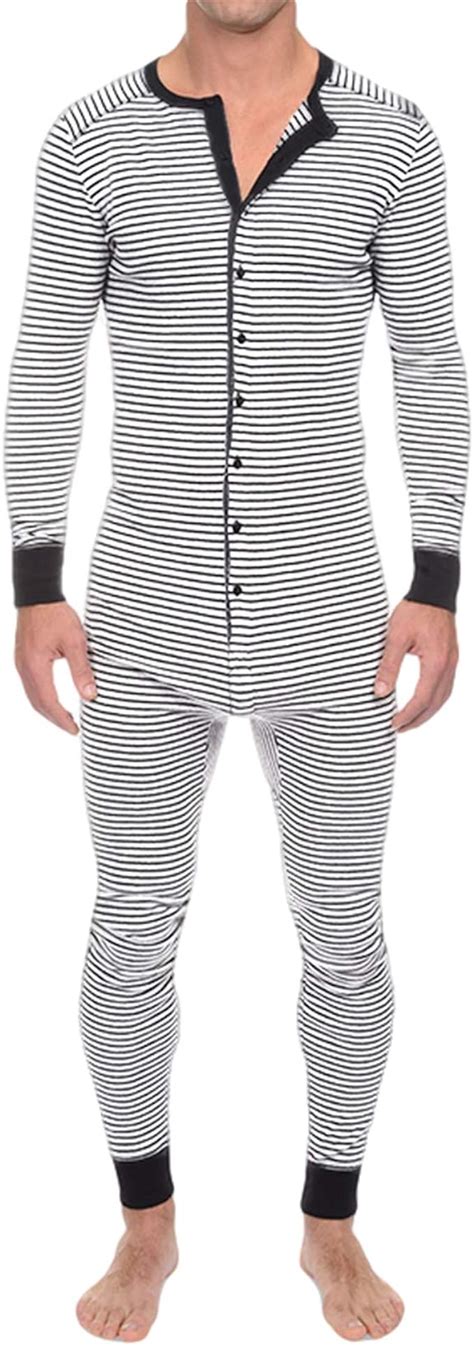 Kkeineiyi Mens One Piece Pajamas Adults With Butt Flap Soft Long Sleeve Sleepwear Jumpsuit Pjs