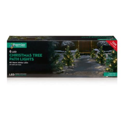 Pre-Lit Christmas Tree Pathway Lights, 6 Pack, White Warm LED ...