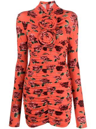 Magda Butrym Floral Print Ruched Minidress Farfetch