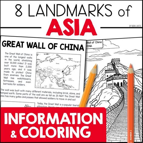 Landmarks Of Asia Geography Facts Information Coloring Pages The