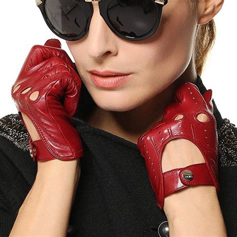 Elma Tradional Womens Italian Nappa Leather Gloves Motorcycle Driving Open Back Xl Burgundy