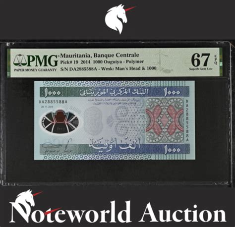 MAURITANIA 1000 Ouguiya 2014 P 19 Polymer S N 2885588 UNC PMG 67 EPQ EBay