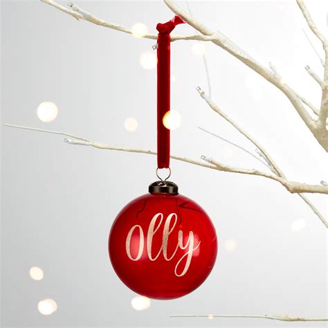 Red Stained Glass Personalised Bauble The Handmade Christmas Co