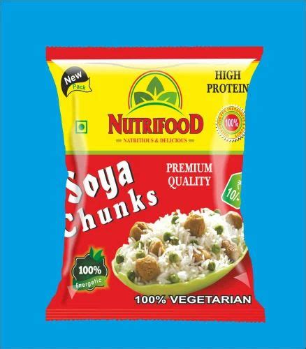 Red Nutrified Printed Soya Chunks Packaging Pouch Packaging Size