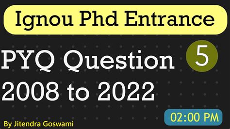 02 00 PM 5 Ignou Entrance Exam Question Research Aptitude Mcq For