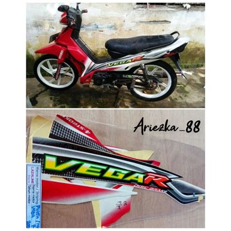 Jual Lis Striping Vega R 2005 Putih Merah Oren Hitam Stiker Bodi