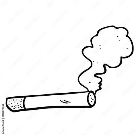 black and white cartoon smoking cigarette Stock Vector | Adobe Stock