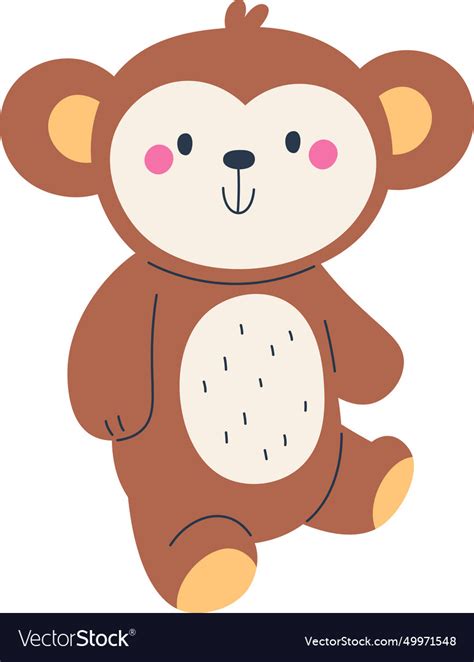 Monkey Plush Toy Royalty Free Vector Image Vectorstock