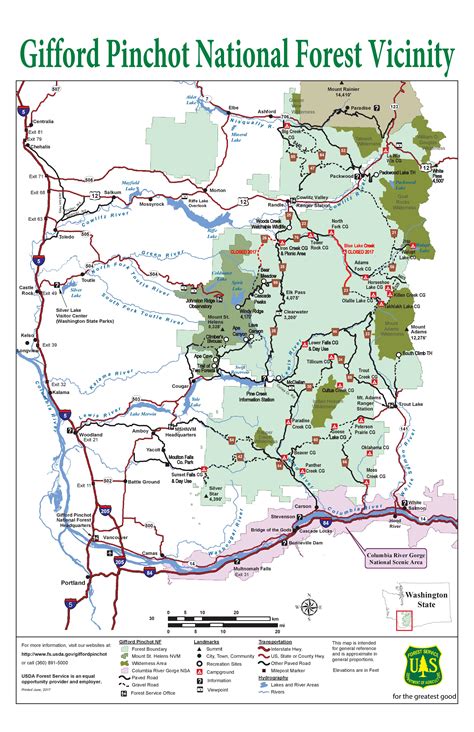 Exploring Ford Pinchot National Forest Map 2023 Calendar Printable