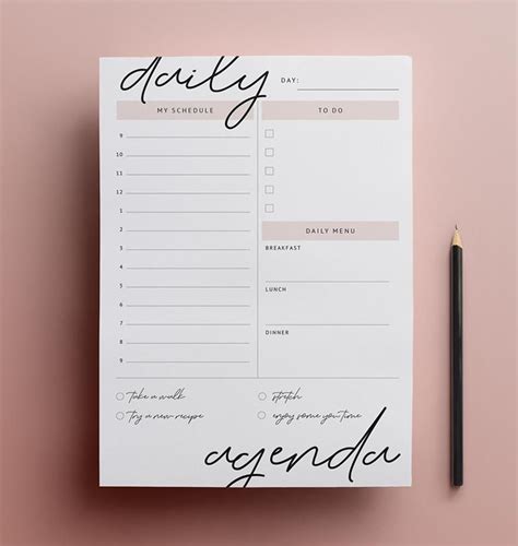 FREE! Printable Daily Agenda Template | Agenda template, Daily agenda ...