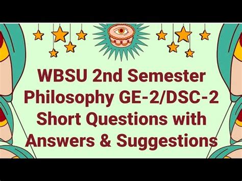 WBSU 2nd Semester Philosophy GE2 DSC2 Short Questions With Answers