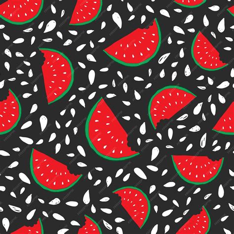 Premium Vector Watermelon Seamless Pattern Vector Illustration