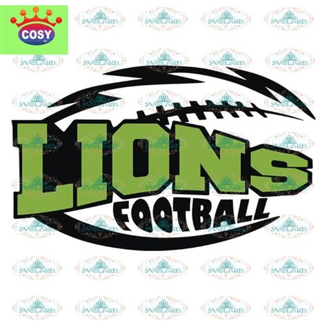 The Lions Football Logo Is Shown In Green And Black With An Image Of A