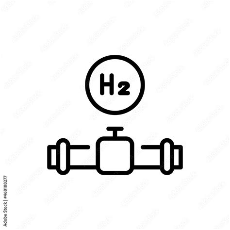 Export And Import H2 Color Line Icon Hydrogen Energy Isolated Vector Element Stock Vector