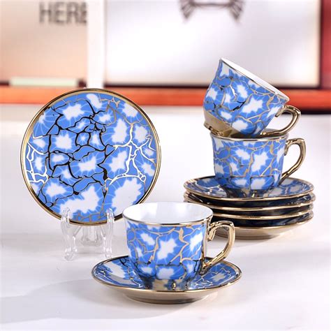 Jual Sunfili Cangkir Keramik Set In European Style Biru Shopee