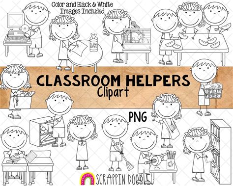 Classroom Helpers ClipArt - Kids Doing Classroom Chores ClipArt - Comm ...