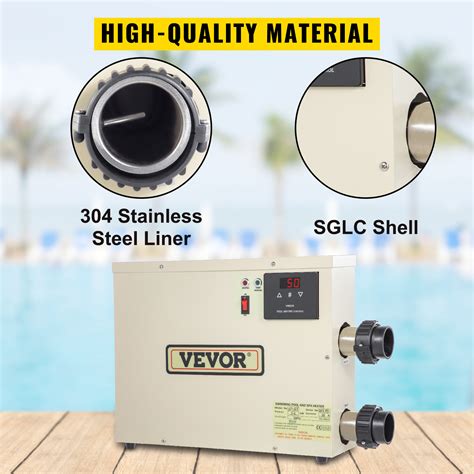 Vevor Electric Spa Heater Kw V Hz Digital Spa Water Heater