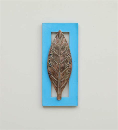 Buy Iron And Mdf Wood Framed Leaf Wall Art In Gold And Blue By Handi Crafy Online Floral Metal