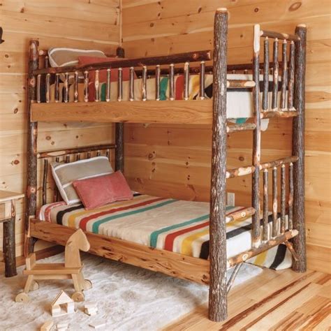 Saranac Hickory Log Bunk Bed In Log Bunk Beds Bunk Beds Cabin