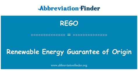 O Que Significa Rego - REGO significa Garantía de energía renovable de origen - Renewable ...