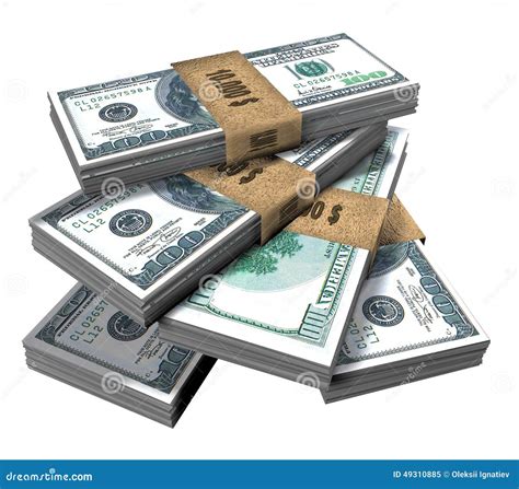 Wads Of Us Dollars Isolated On White Stock Illustration