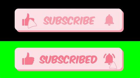 Cute pink subscribe button green screen, alpha channel | Greenscreen ...