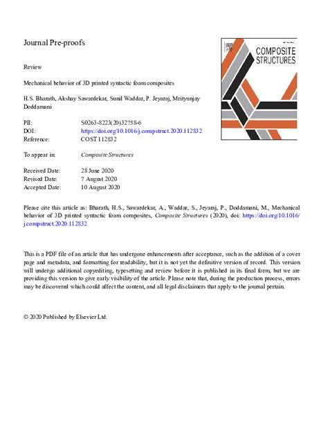 (PDF) Mechanical behavior of 3D printed syntactic foam composites