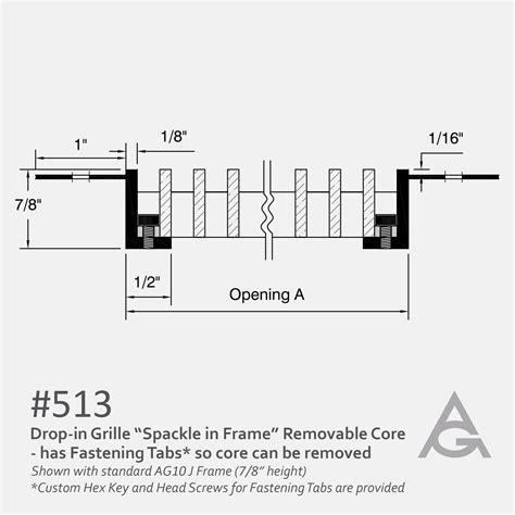 Spackle In J Frame Ag10 Bar Grille With Removable Core Architectural