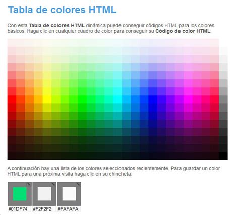 Web códigos de colores hexadecimales Biolucas