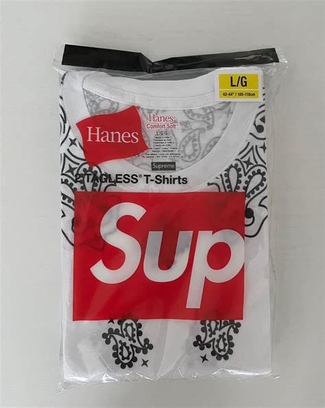 Supreme Hanes Bandana Tagless Tee T Paypay