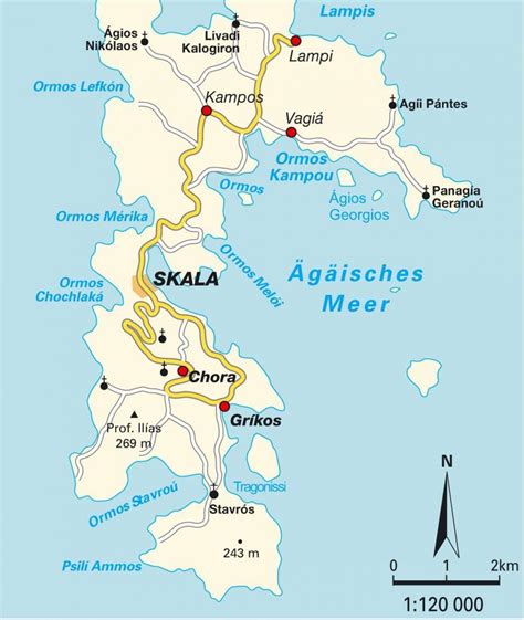 Patmos Greece map - Patmos map Greece (Southern Europe - Europe)