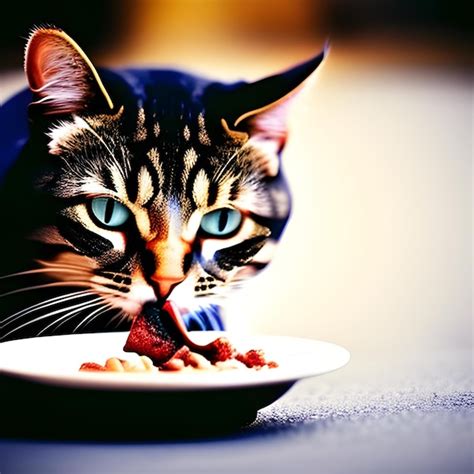 Gato Comiendo Comida Foto Premium