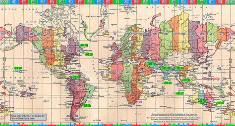 Standard Time Zone Chart Of The World In 1952 Map Presentation Arranged By World Time Zone