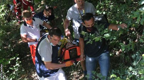 Remco Evenepoel Fractures Pelvis In Bridge Fall At Il Lombardia Bbc Sport