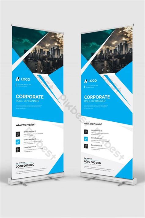 Modern Corporate Roll Up Banner Stand Design Template Ai Free